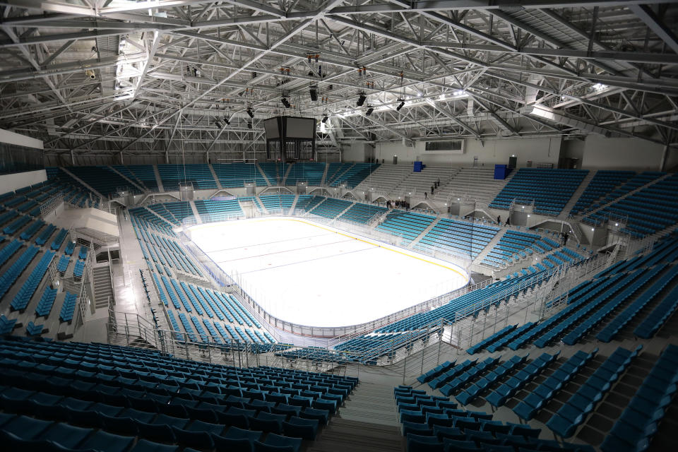 A general view of the Gangneung Hockey Centre, Ice Hockey venue for the PyeongChang 2018 Winter Olympic Games.