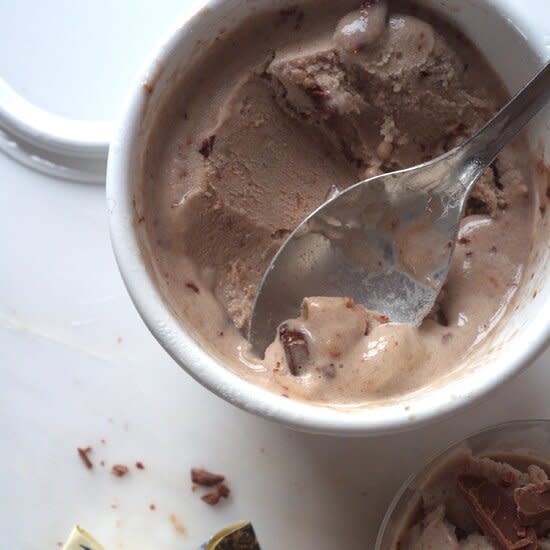 Easy Banana Ice Cream with Milk Chocolate Chunks