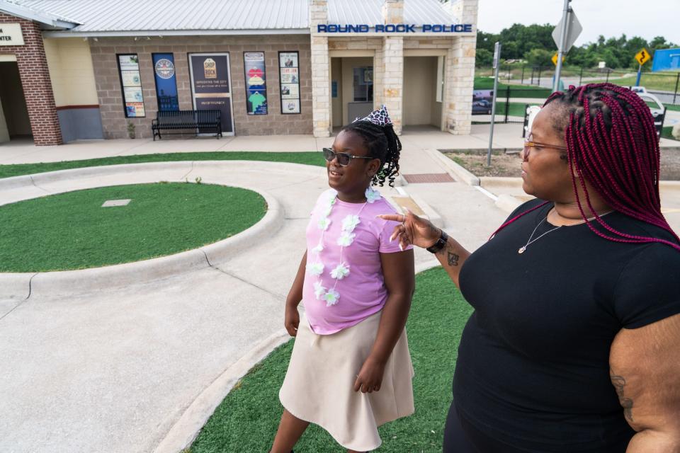 Bailee Smith, 10, plays with her mom, Errin Smith, at the park Thursday. Bailee is one of 10,812 Texas children who lost Medicaid coverage and then were enrolled in the state's Children's Health Insurance Program.