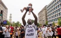 Protest against racial inequality in the aftermath of the death in Minneapolis police custody of George Floyd, in Washington