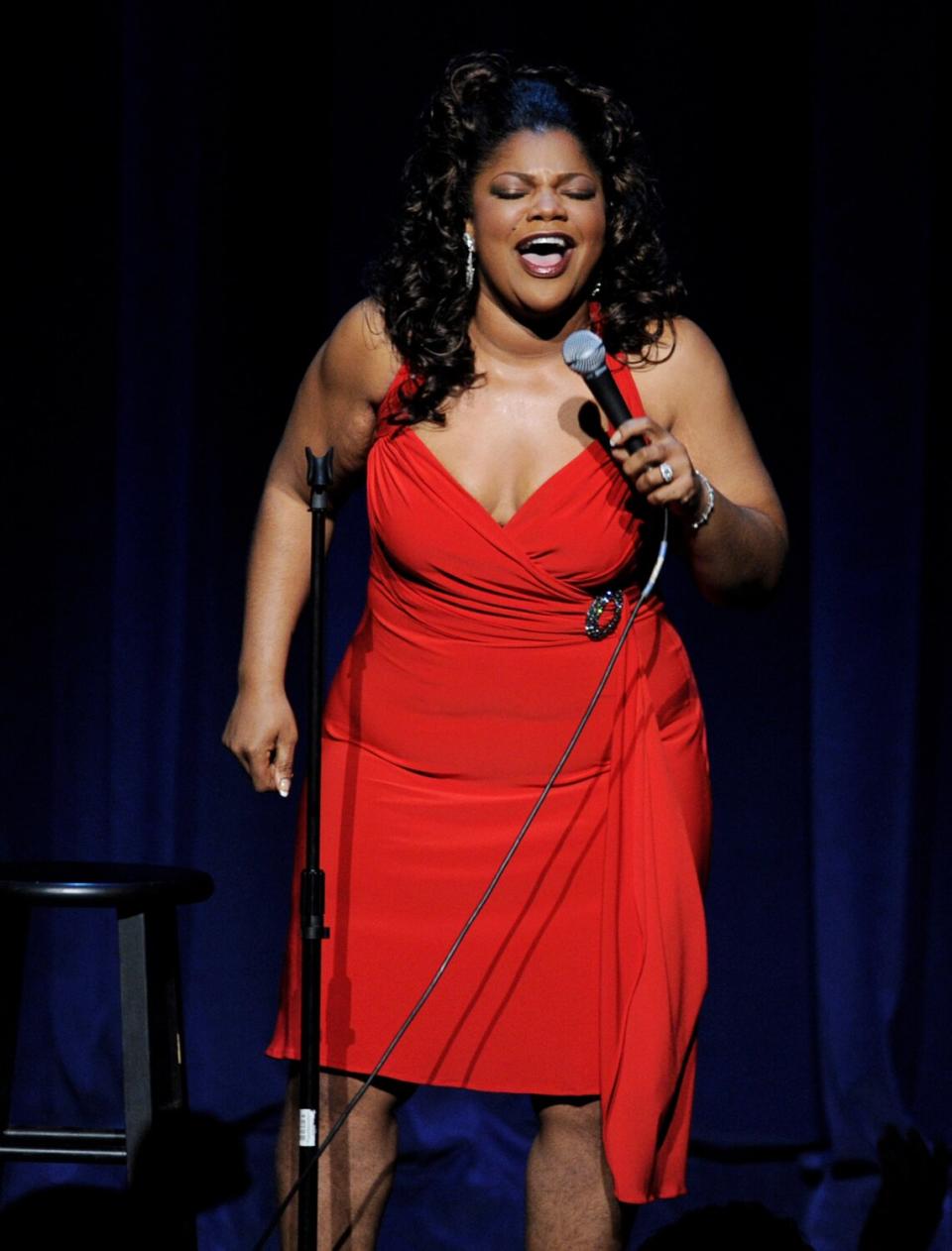 Actress/comedienne Mo'Nique performs during her "Spread The Love" comedy tour at the Nokia Theater on April 2, 2010 in Los Angeles, California.