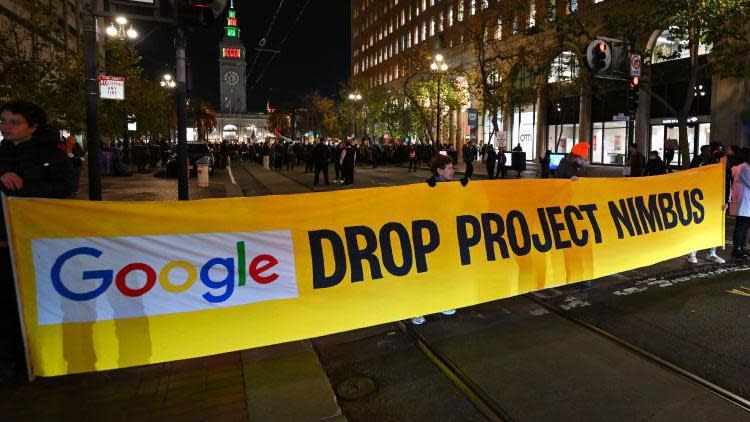 A protest involving Google employees in San Francisco