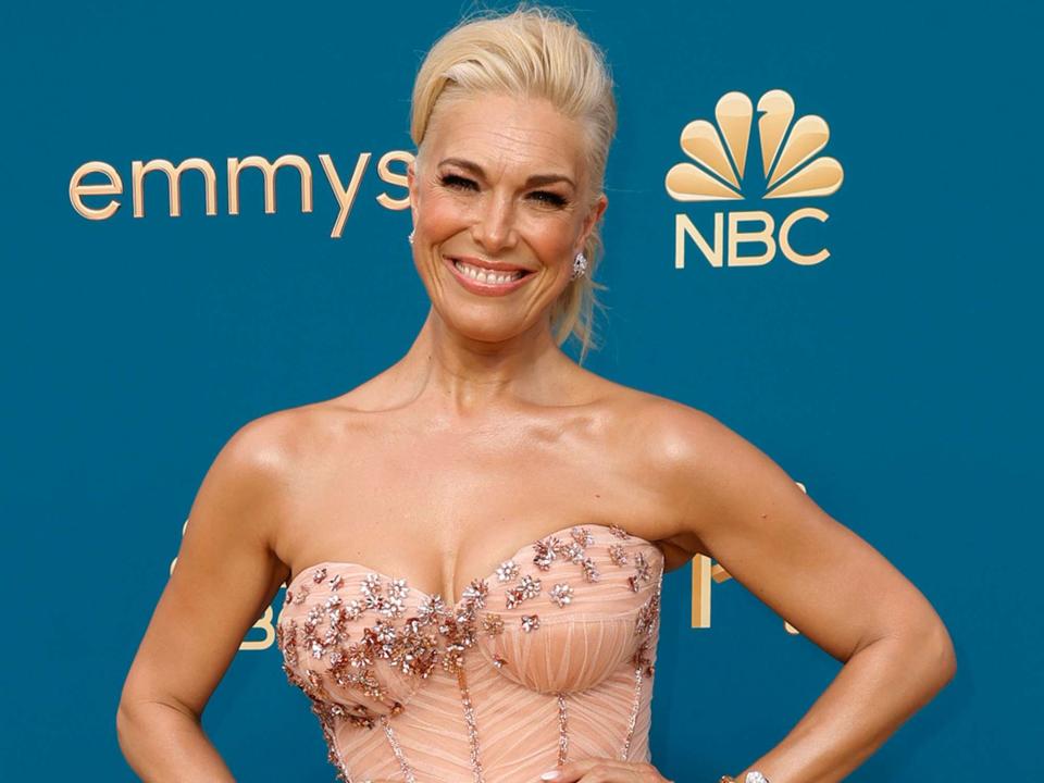 <p>Frazer Harrison/Getty</p> Hannah Waddingham attends the 74th Primetime Emmys on September 12, 2022 in Los Angeles, California.