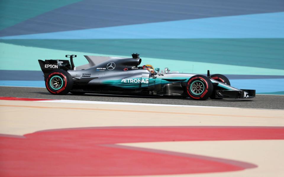 Lewis Hamilton is looking for his third pole of the season in Bahrain - Credit: KARIM SAHIB /AFP