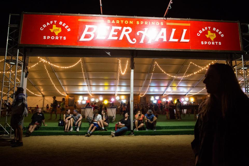 The Barton Springs Beer Hall, seen here in 2017, is a place to get a drink, watch a game, rest awhile. It's joined this year by a new tiki bar and a no-alcohol bar option.