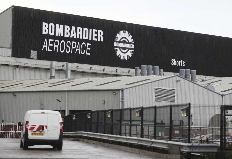 Some 4,000 jobs at the Bombardier Aerospace plant in Belfast could be threatened by the row with Boeing over tariffs (Brian Lawless/PA via AP)