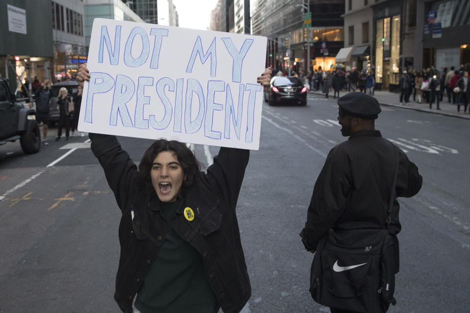 Tens of thousands protest Trump’s election victory