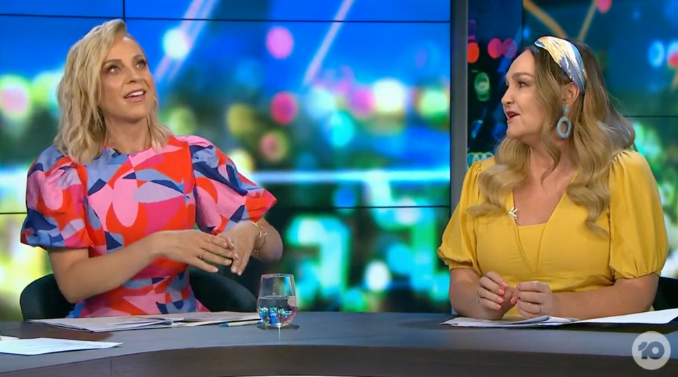 carrie bickmore and Co-host Kate Langbroek on the project