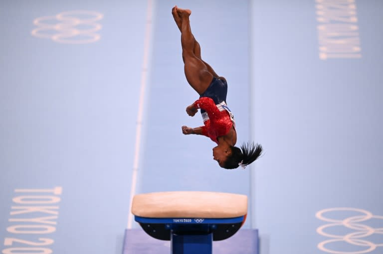 Simone Biles started having problems in Tokyo in the vault in the team final (Martin BUREAU)