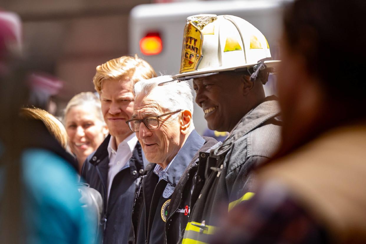 Robert De Niro et Jesse Plemons sur le tournage de 'Zero Day' à New York, New York. (Photo by MEGA/GC Images)