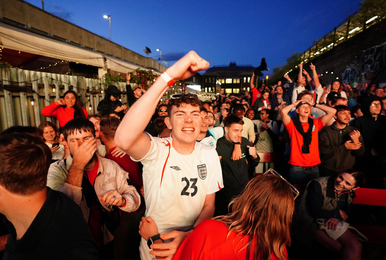 There will be mixed conditions in England on Sunday, when football fans will be gathering for the Euro 2024 final. (PA)