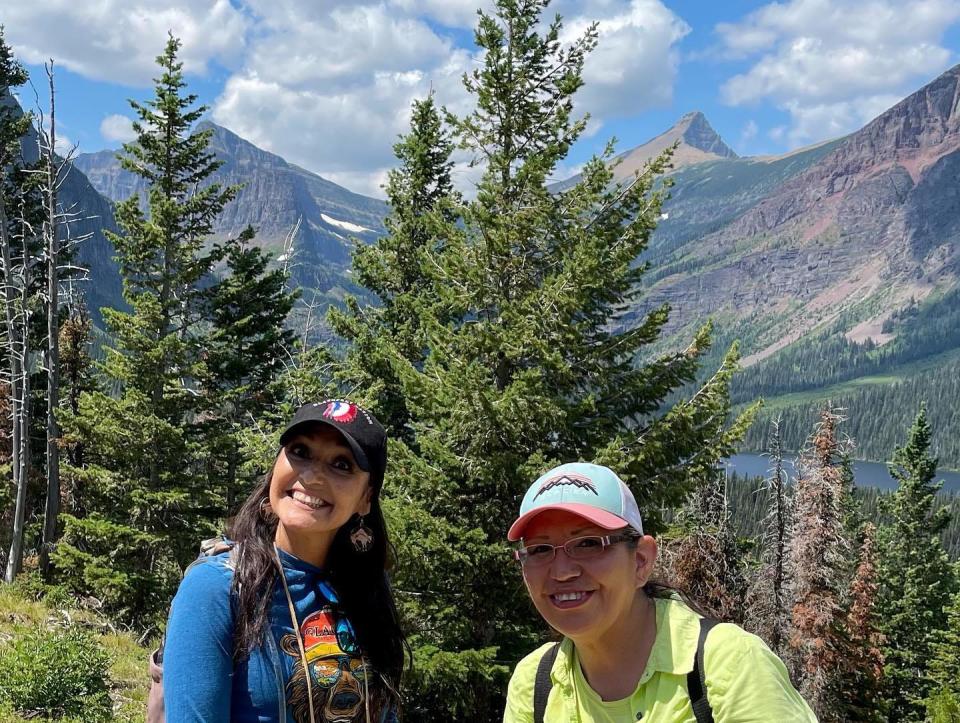 Lailani Upham (right) and Carrie Bear Chief (left) lead culturally guided hikes throughout Montana.