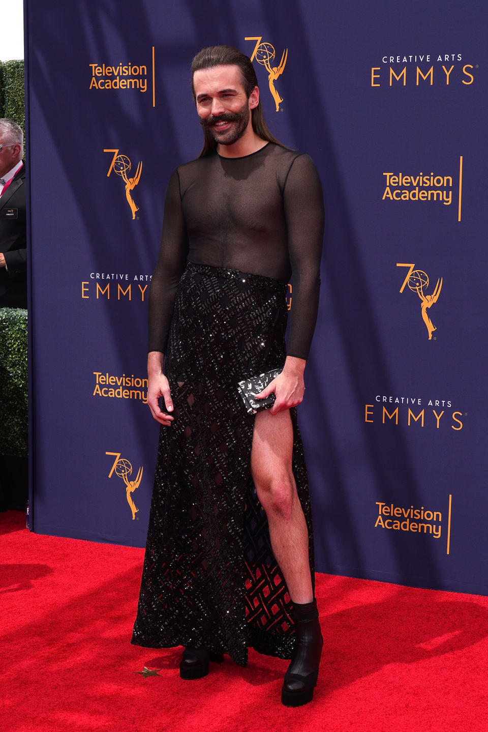 LOS ANGELES, CA - SEPTEMBER 09:  Jonathan Van Ness attends the 2018 Creative Arts Emmy Awards at Microsoft Theater on September 9, 2018 in Los Angeles, California.  (Photo by JC Olivera/WireImage)