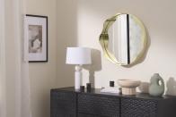 <p>We love a statement mirror and this one brings the wow factor thanks to its brass finish and wiggle detail around the rim.</p><p><strong>£159</strong></p><p><a class="link " href="https://www.made.com/2lg-wavy-round-wall-mirror-60-cm-champagne-brass" rel="nofollow noopener" target="_blank" data-ylk="slk:SHOP NOW;elm:context_link;itc:0;sec:content-canvas">SHOP NOW</a></p>