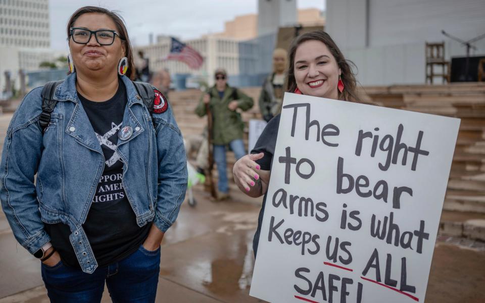 Protesters against the ruling in Albuquerque on 12 September