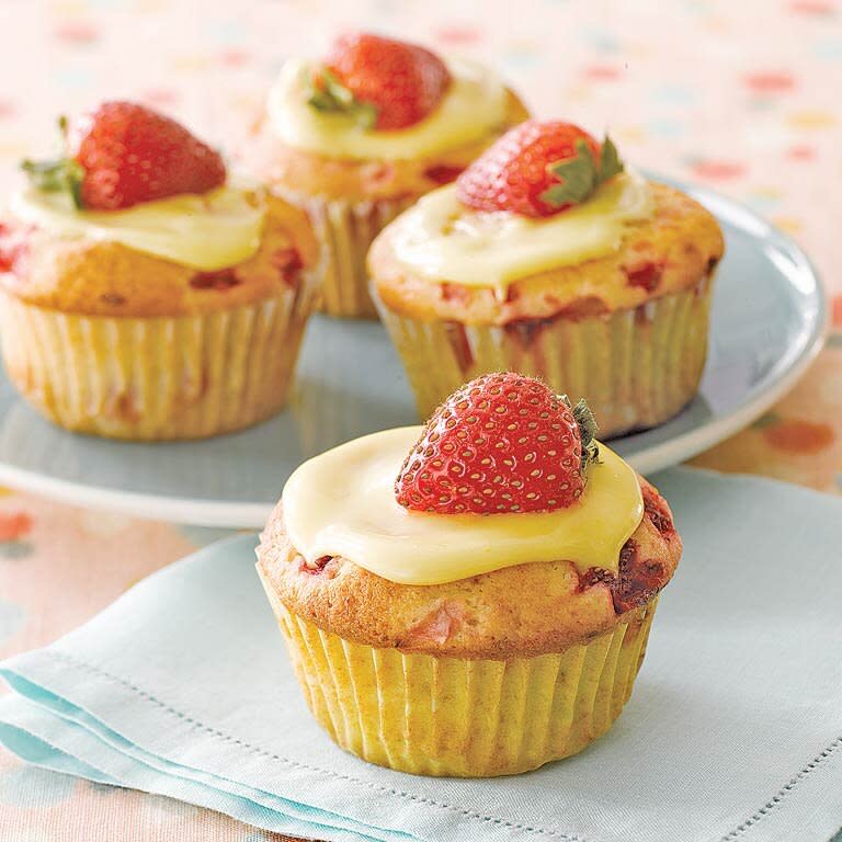 Orange-Glazed Strawberry Cupcakes