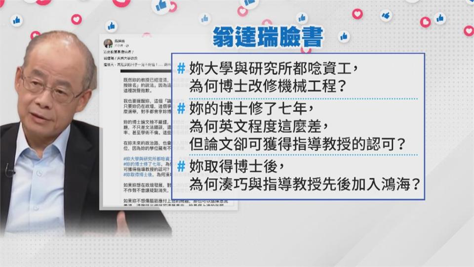 高虹安英文比高中生還差？　博論237字文摘12文法錯誤