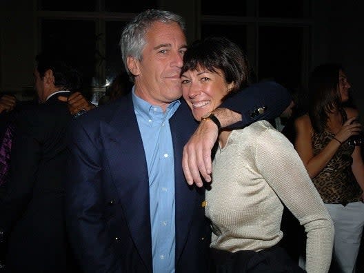 Jeffrey Epstein and Ghislaine Maxwell at a New York function in 2005: Getty