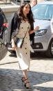 <p>Meghan totally embraced the UK's <a href="https://www.cosmopolitan.com/uk/fashion/celebrity/a19849645/meghan-markle-white-stripe-dress-summer/" rel="nofollow noopener" target="_blank" data-ylk="slk:heatwave;elm:context_link;itc:0;sec:content-canvas" class="link ">heatwave</a> in this white pinstripe dress by Australian designer Altuzarra. Plus she might have just worn her most affordable accessory yet, a £171 bag by Australian brand Oroton. </p>