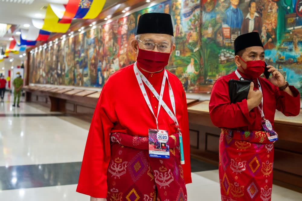 Gua Musang MP Tan Sri Tengku Razaleigh Tengku Mohd Hamzah is pictured at Umno’s general assembly in Kuala Lumpur March 28, 2021. — Picture by Shafwan Zaidon