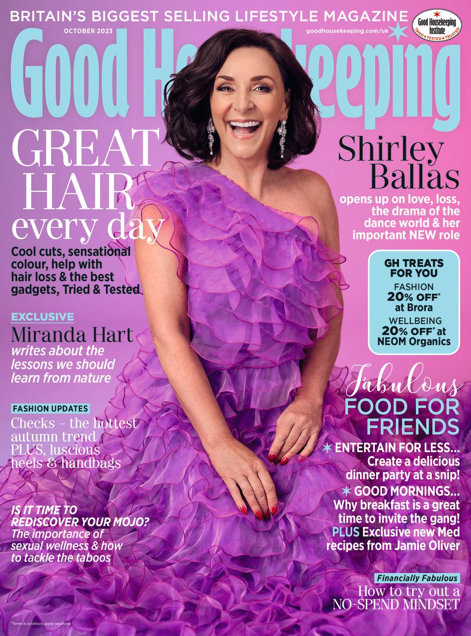 Shirley Balls appears on the cover of Good Housekeeping’s October issue(Good Housekeeping/David Venni/PA)