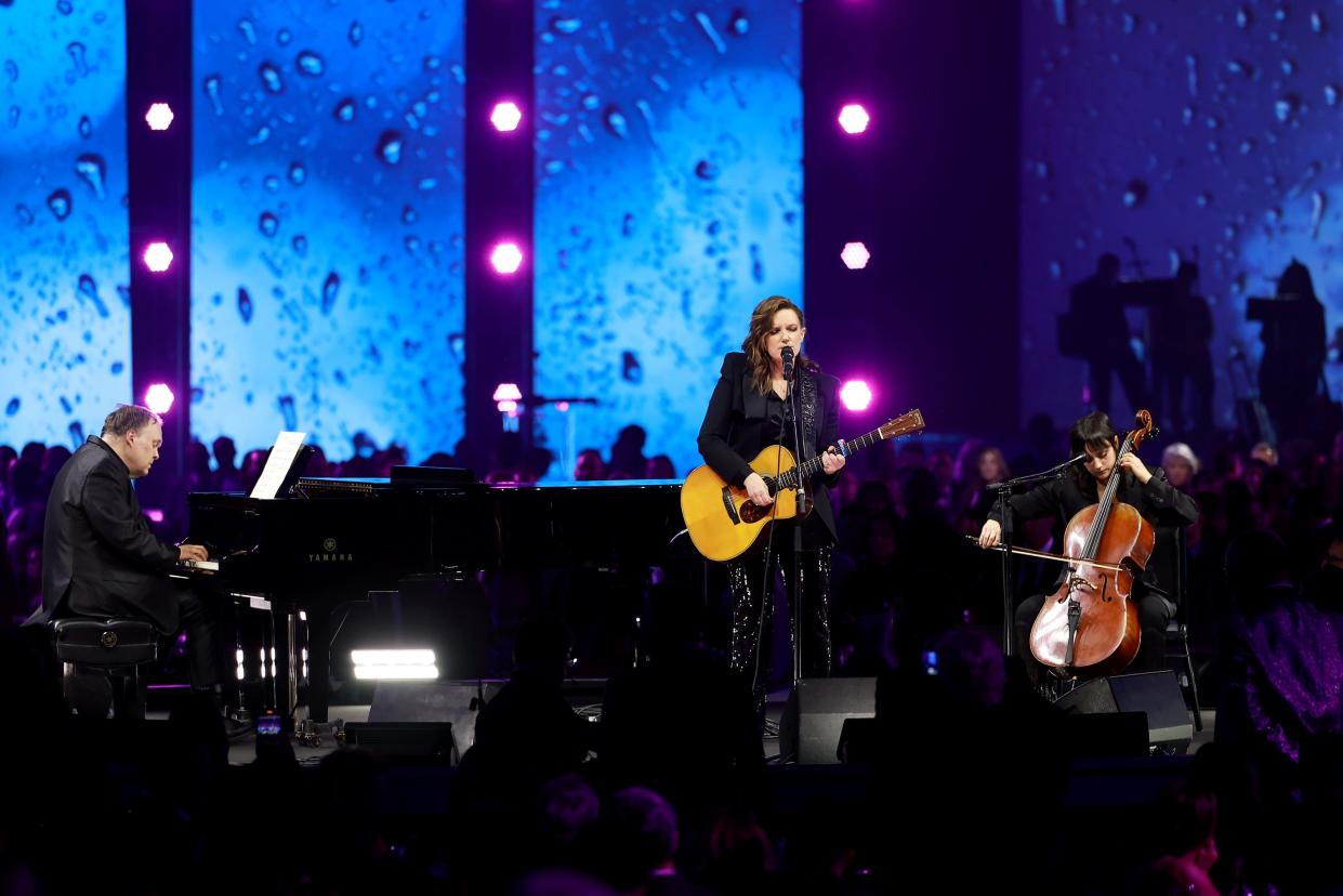 Brandy Clark plays Bon Jovi's wistful "(You Want to) Make a Memory" in honor of Jon Bon Jovi at the Feb. 2 MusiCares Person of the Year gala in Los Angeles.