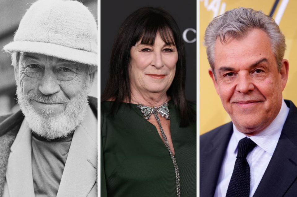 Side-by-side of John Huston, Anjelica Huston, and Danny Huston