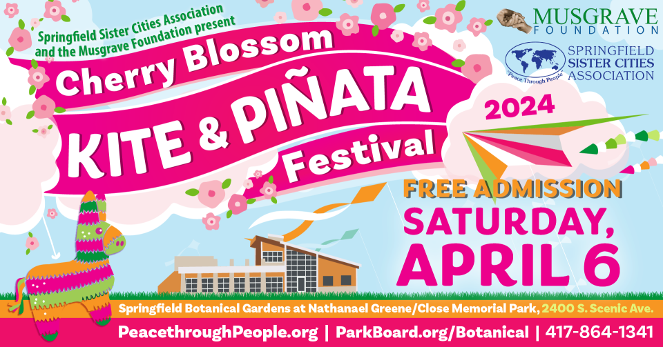 The Springfield Sister Cities Association is hosting its annual Cherry Blossom Kite & Piñata Festival on Saturday, April 6, 2024. The festival is free.