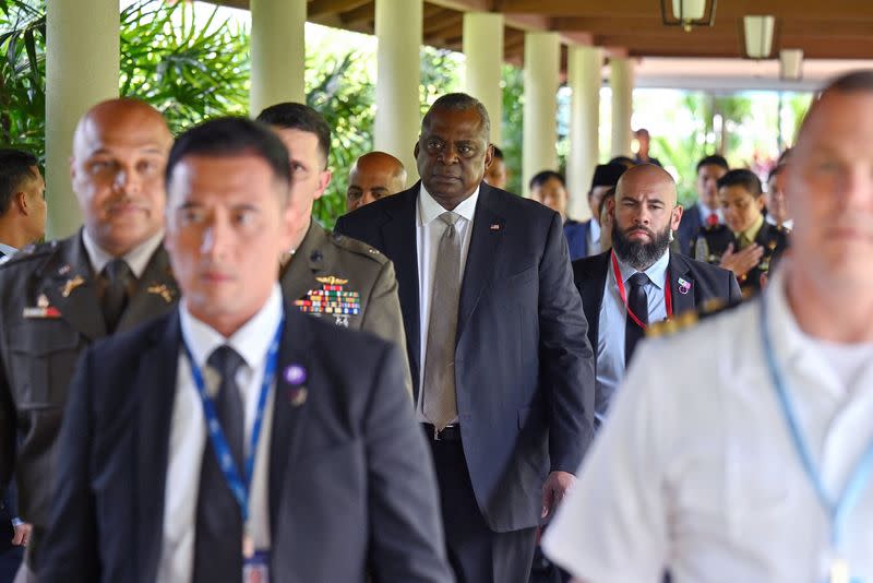 US Secretary of Defense Lloyd J. Austin III, attends the 20th Shangri-La Dialogue in Singapore