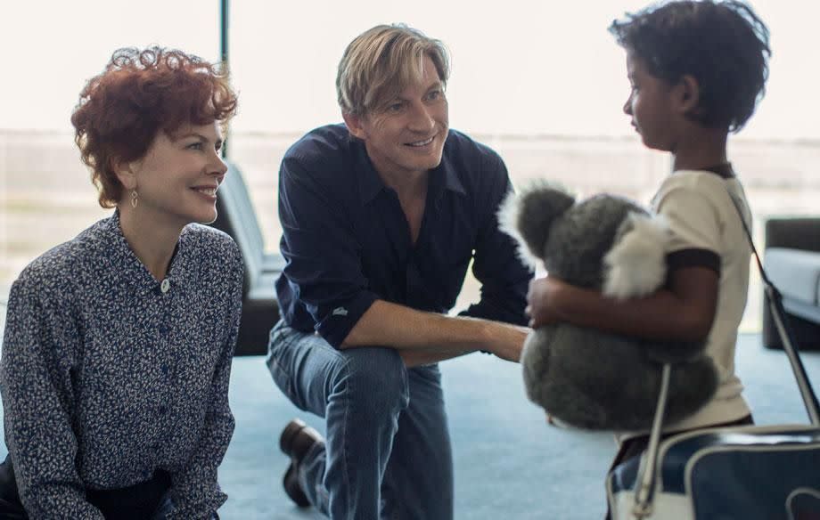 Last year Nicole revealed that her  movie, Lion, was a “love letter” to her adopted children. In the film she and David Wenham played Australian adoptive parents Sue and John Brierley. Source: Transmission Films