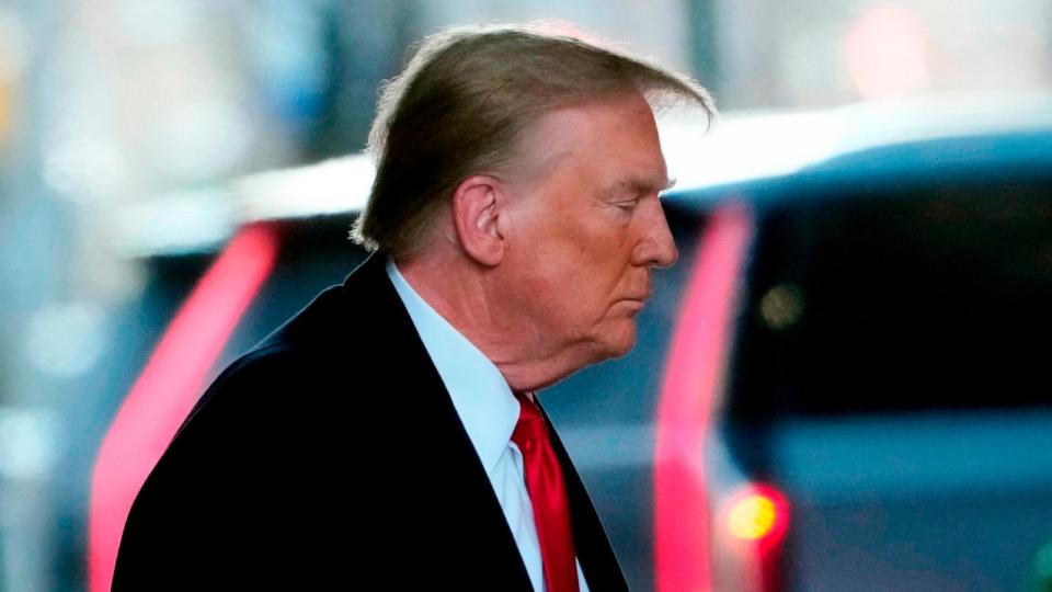 PHOTO: Former President Donald Trump leaves his apartment building in New York, Jan. 17, 2024. (Seth Wenig/AP)