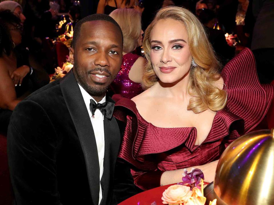 Johnny Nunez/Getty Rich Paul and Adele at the Grammys in Los Angeles in February 2023
