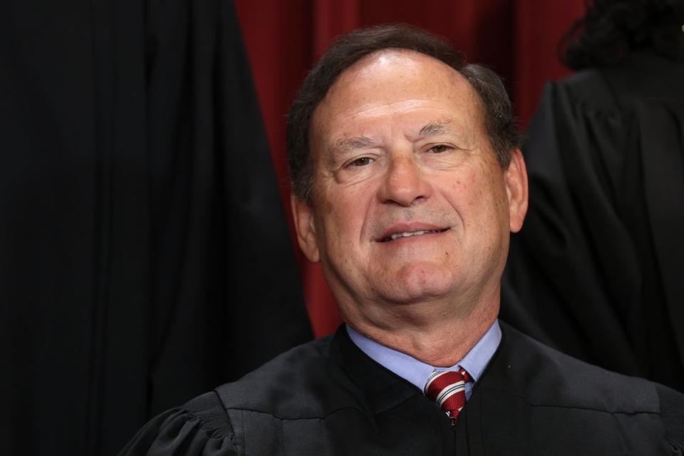 United States Supreme Court Associate Justice Samuel Alito poses for an official portrait at the East Conference Room of the Supreme Court building on October 7, 2022 in Washington, DC (Getty Images)
