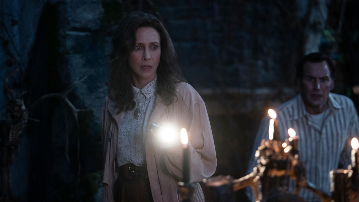 Vera Farmiga and Patrick Wilson return as the Warrens in horror sequel 'The Conjuring: The Devil Made Me Do It'. (Ben Rothstein/Warner Bros)