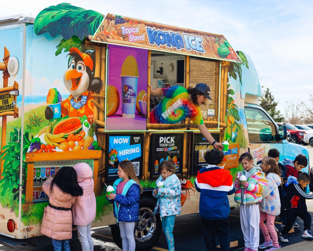 Enjoy free shaved ice at a Kona Ice food truck on April 15 in celebration of National Chill Out Day.
