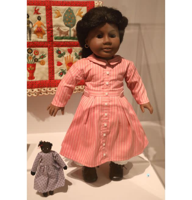 An Addy Walker doll with her doll on display at the New York Historical Society's 