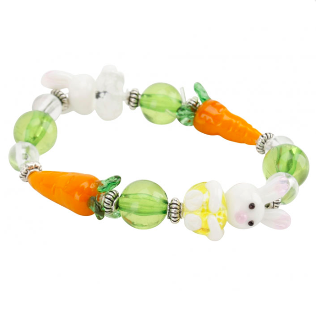 Glass Easter Bunny Bracelet