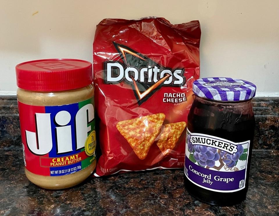 Peanut butter, Doritos, and jelly