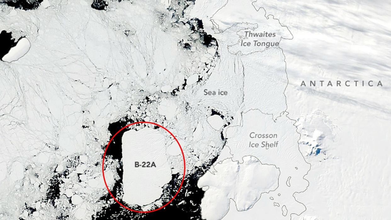  A satellite view of the iceberg. 