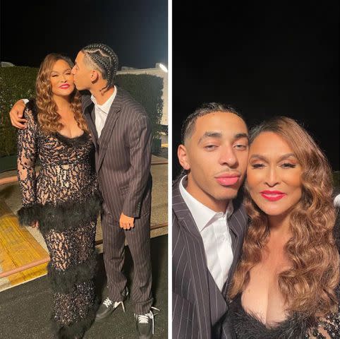 <p>Tina Knowles Instagram</p> Tina Knowles and Daniel "Julez" Smith Jr. on her Instagram