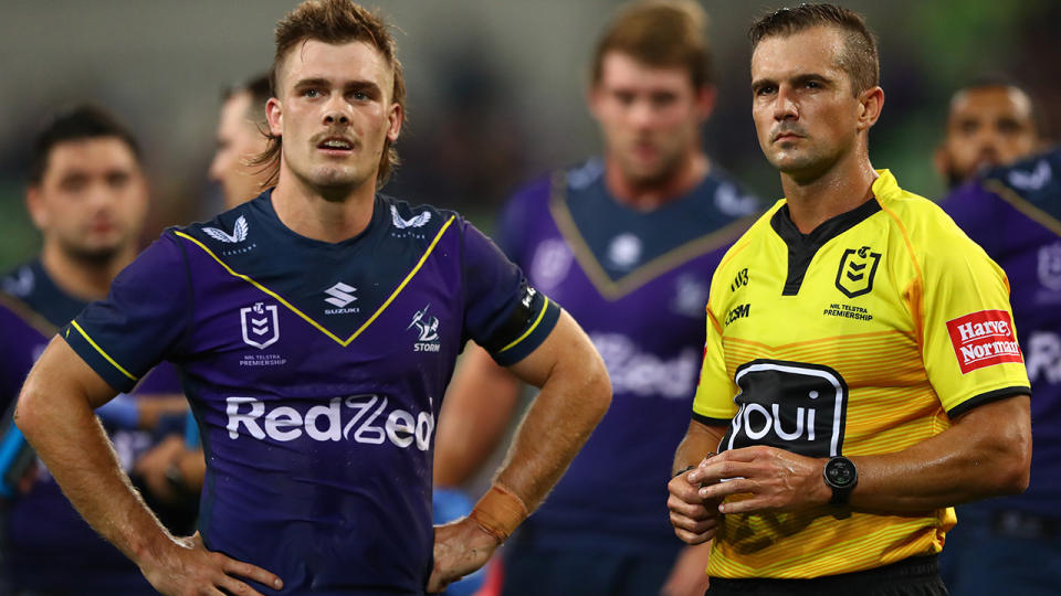 Ryan Papenhuyzen has been ruled out of the Storm's clash with Penrith this weekend. (Photo by Robert Cianflone/Getty Images)