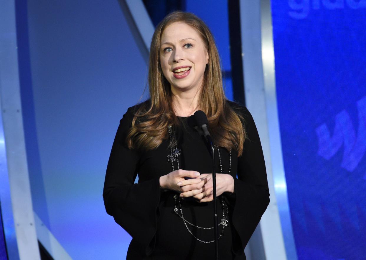 <p>Chelsea Clinton has called for Facebook to ban Tucker Carlson</p> (2019 Invision)