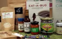 Food products made with insects in the ingredients are displayed during the 'Eating Insects Detroit: Exploring the Culture of Insects as Food and Feed' conference at Wayne State University in Detroit, Michigan May 26, 2016. REUTERS/Rebecca Cook