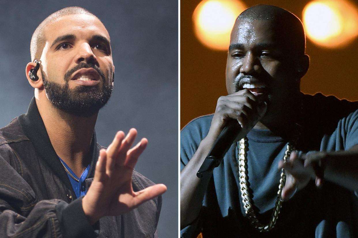 Loggerheads: Drake and Kanye West: Getty Images