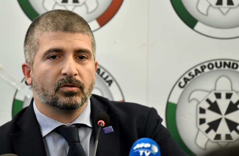 Far-right CasaPound movement's vice-President Simone Di Stefano says his group is 'anti-organised crime'