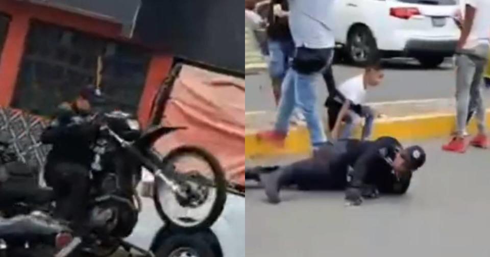 Policía del Edomex sufre accidente en arrancones. Foto: Captura de video TikTok vía @javierhernande513