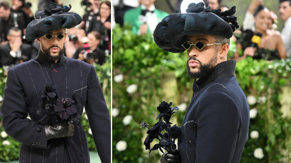 Bad Bunny attends The 2024 Met Gala Celebrating "Sleeping Beauties: Reawakening Fashion" at The Metropolitan Museum of Art on May 06, 2024 in New York City