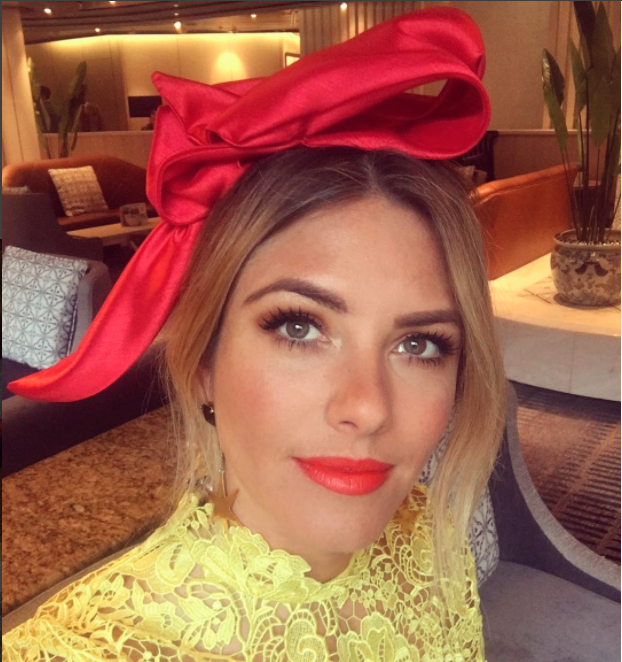 Today Show weather presenter Natalia Cooper also wore a turban warp headband at the Melbourne Cup. Photo: Instagram