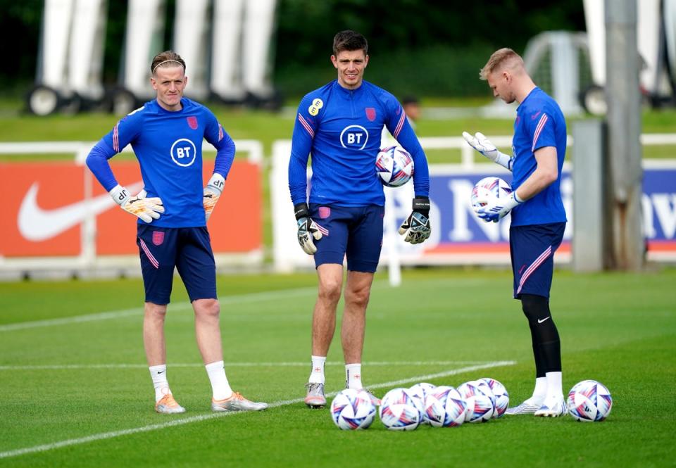 England’s goalkeeping group looks quite settled (Mike Egerton/PA) (PA Wire)