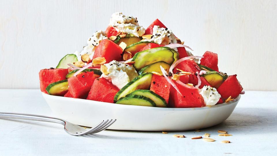 Watermelon, Cucumber, and Burrata Salad